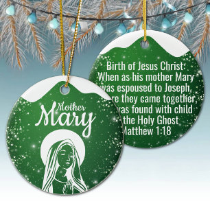 Mother Mary Matthew 1:18 Holy Ghost Passage ⛪️ 🎄 Ceramic Tree Decoration