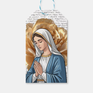 Mother Mary Religious Catholic Christian Baptism Gift Tags