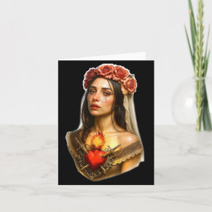 Mother Mary Sacred Heart Cry  Card