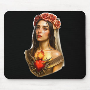 Mother Mary Sacred Heart Cry  Mouse Mat