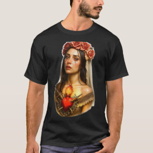 Mother Mary Sacred Heart Cry T-Shirt