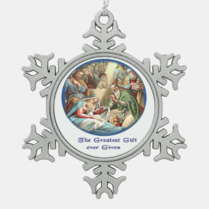 Mother Mary Snowflake Framed Ornament