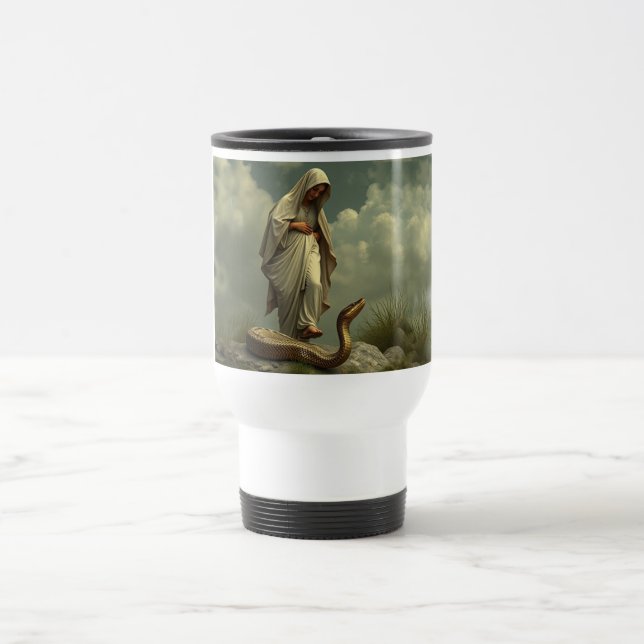 Mother Mary Treading Upon the Serpent Travel Mug (Center)