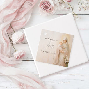 Mother Mary with Baby baptism Favour Tags