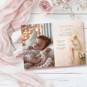 Mother Mary with Baby baptism Invitation