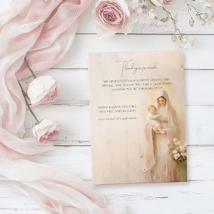 Mother Mary with Baby baptism Thank You Card