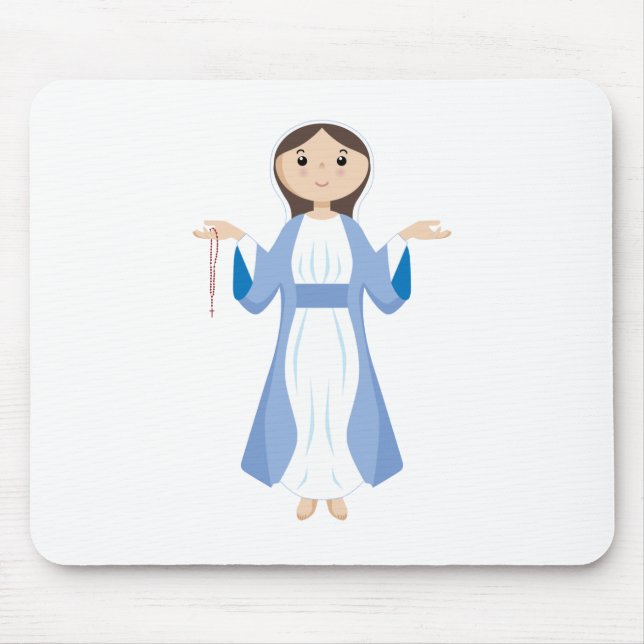 Mother Mary with Rosary Mouse Mat (Front)