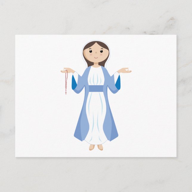 Mother Mary with Rosary Postcard (Front)