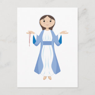 Mother Mary with Rosary Postcard