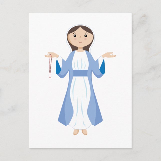 Mother Mary with Rosary Postcard (Front)