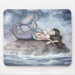 Mother Mermaid and Baby Mousepad by Molly Harrison