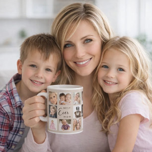 Mother mom photo collage ivory cream coffee mug