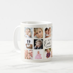 Mother mommy photo collage ivory cream coffee mug