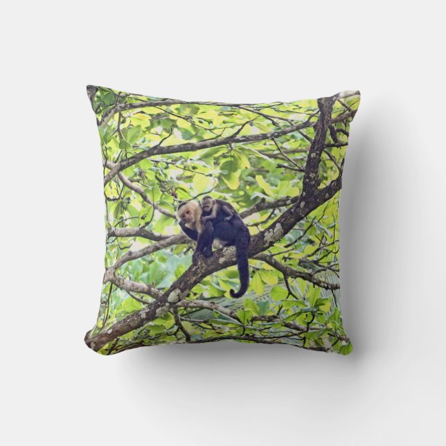 Mother Monkey and Baby in Jungle Cushion (Front)