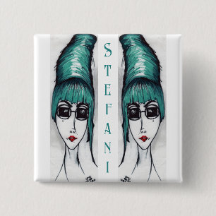 Mother Monster Teal Beehive Sunglasses Drawing Art 15 Cm Square Badge