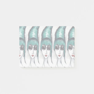 Mother Monster Teal Beehive Sunglasses Drawing Art Post-it Notes