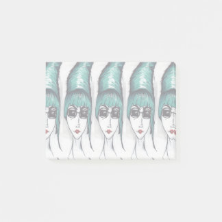 Mother Monster Teal Beehive Sunglasses Drawing Art Post-it Notes