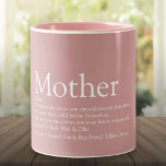 Mother Mum Definition Dusty Rose Pink Two-Tone Coffee Mug<br><div class="desc">Personalise for your special Mum,  Mum,  Mummy,  Mother or Mamá to create a unique gift for Mother's day,  birthdays,  Christmas,  baby showers,  or any day you want to show how much she means to you. A perfect way to show her how amazing she is every day. Designed by Thisisnotme©</div>