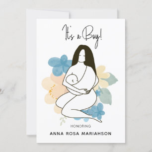 *~* Mother Mum Holding Baby Floral Baby Shower Boy Invitation