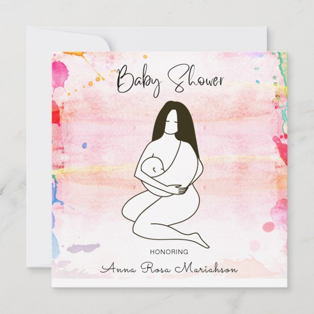 *~* Mother Mum Holding Baby Invitation (Front)