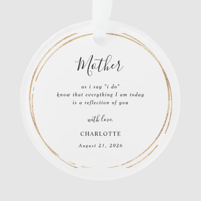 Mother/Mum Of The Bride Keepsake Ornament (Front)