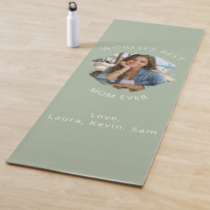 Mother Mum photo sage green Yoga Mat