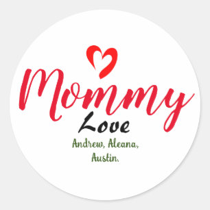 mother mummy mum kid names personalise custom   classic round sticker