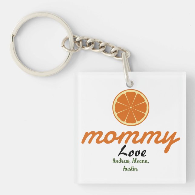 mother mummy mum kid names personalise custom  key ring (Front)