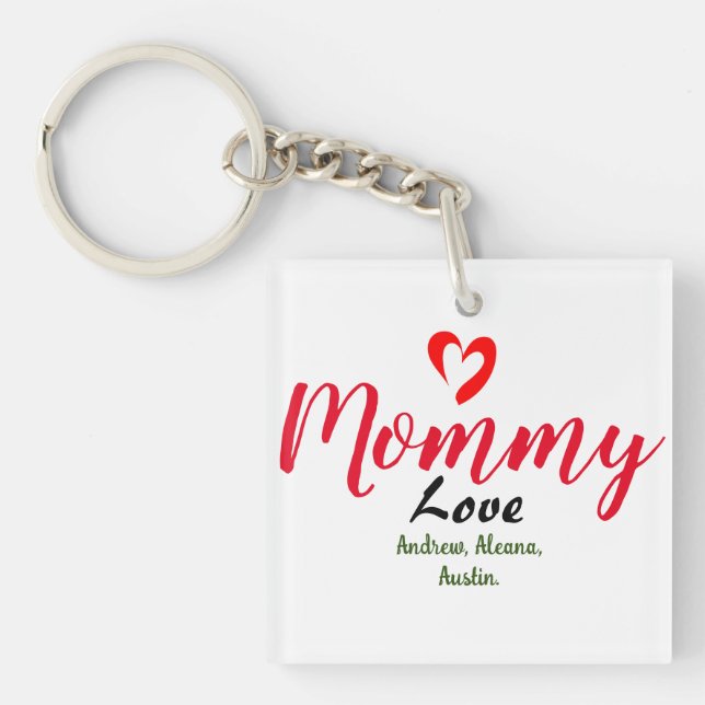 mother mummy mum kid names personalise custom  key ring (Front)