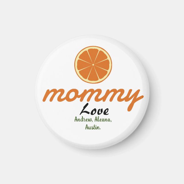 mother mummy mum kid names personalise custom   magnet (Front)