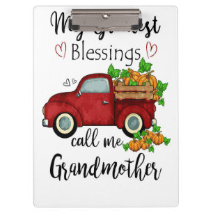 Mother My Greatest Blessings Call Me Grandmother Clipboard