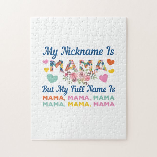 Mother My Nickname Is Mama Birthday Jigsaw Puzzle (Vertical)