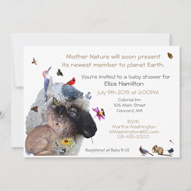 Mother Nature Baby Shower invitation: Invitation (Front)