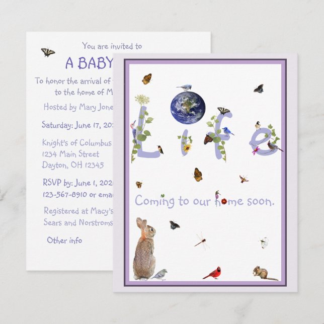 Mother Nature Calls: Baby Shower Invitation (Front/Back)