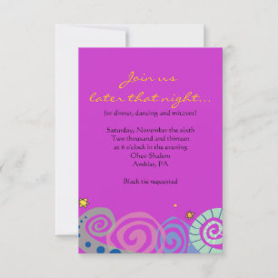 MOTHER NATURE SWIRL Bat Bar Mitzvah Party Card