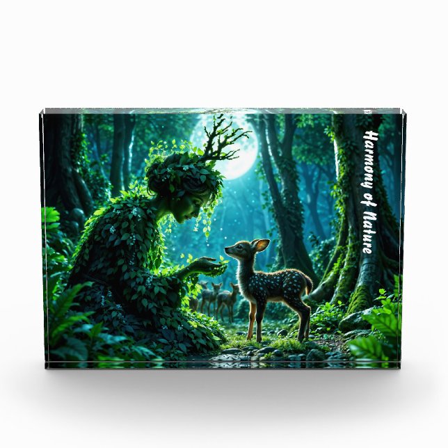 Mother nature's gentle touch on a spotted fawn photo block (Front)