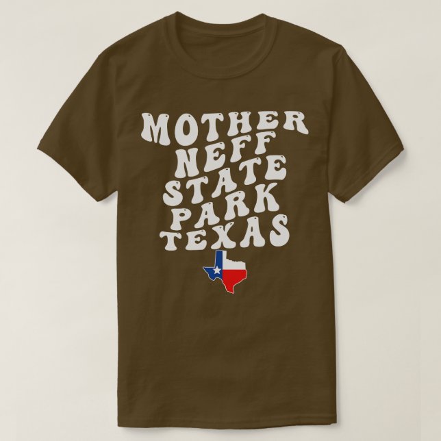 Mother Neff State Park Texas Retro Wavy 1970s Text T-Shirt (Design Front)