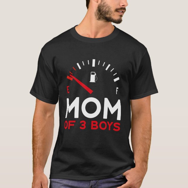 Mother of 3 Boys Mother's Day Mom T-Shirt (Front)