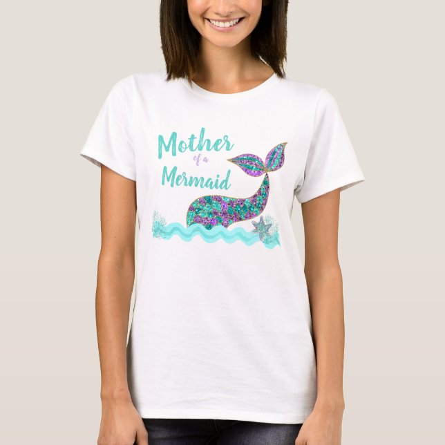 Mother of a Mermaid, Birthday Party tank top (Front)