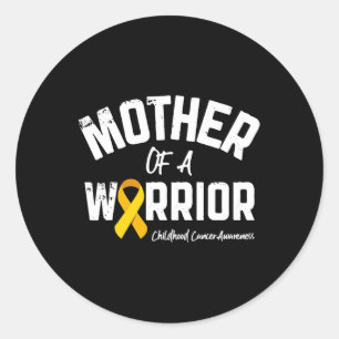 Mother Of A Warrior Childhood Cancer Awareness Mum Classic Round Sticker