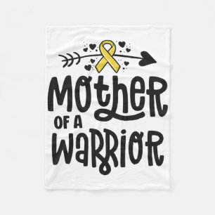 Mother Of A Warrior Gift Family Childhood Cancer A Fleece Blanket