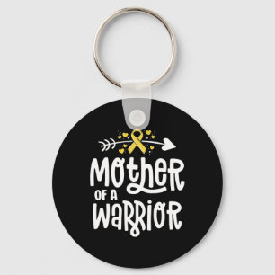 Mother Of A Warrior Gift Family Childhood Cancer A Key Ring