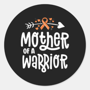 Mother Of A Warrior Mum Family Leukaemia Cancer Aw Classic Round Sticker