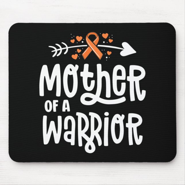 Mother Of A Warrior Mum Family Leukaemia Cancer Aw Mouse Mat (Front)