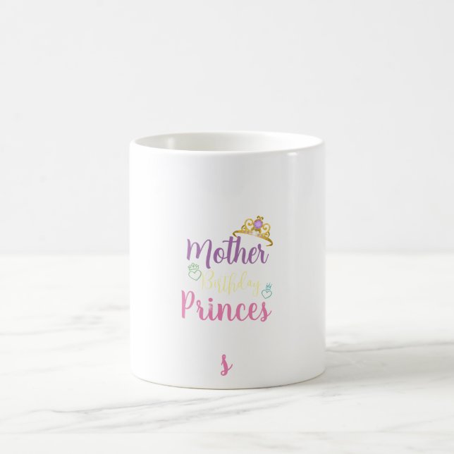 Mother of Birthday Princess Tiara Customised Colou Coffee Mug (Center)