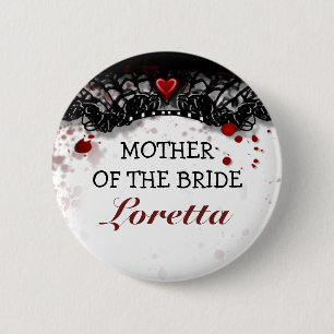Mother of Bride Blood Splatter Halloween Wedding 6 Cm Round Badge