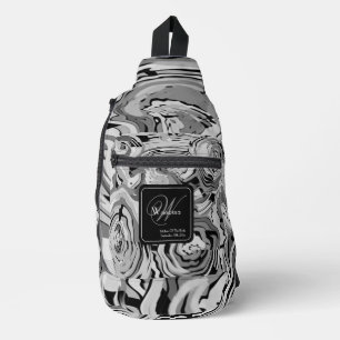 Mother Of Bride Gift Modern Pattern Chic Monogram  Sling Bag