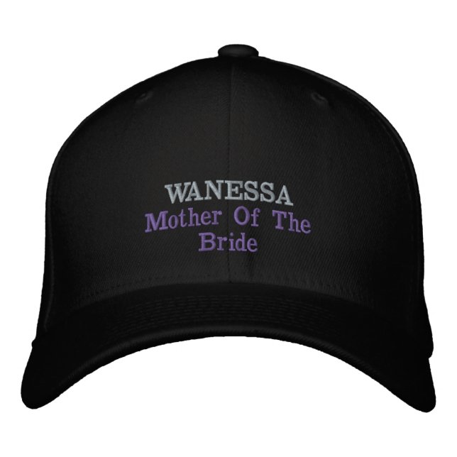 Mother Of Bride Gift Name Script Cool Classic Chic Embroidered Hat (Front)