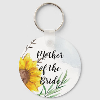 MOTHER OF BRIDE GROOM Sunflowers - Personalised Key Ring