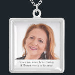 Mother of Bride In Heaven Photo Memorial Wedding Silver Plated Necklace<br><div class="desc">Wear this beautiful Mother of the Bride photo memorial necklace on your wedding day to feel the love you shared with her and keep her close on your special day. Add your own special text, or, use the wording as shown "I know you would be here today if Heaven weren't...</div>